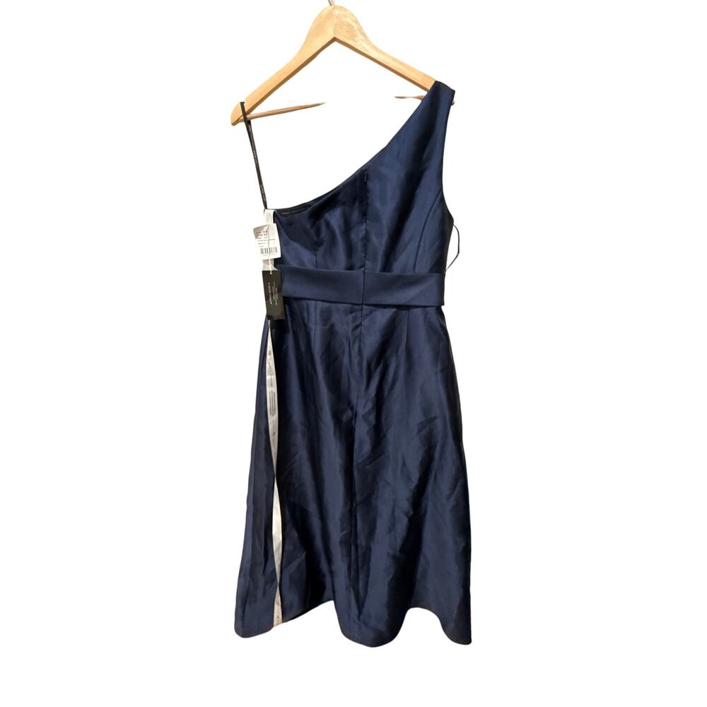 Alfred Sung Style D815 Draped One-Shoulder Satin Maxi Dress Size 14 - Picture 8 of 8